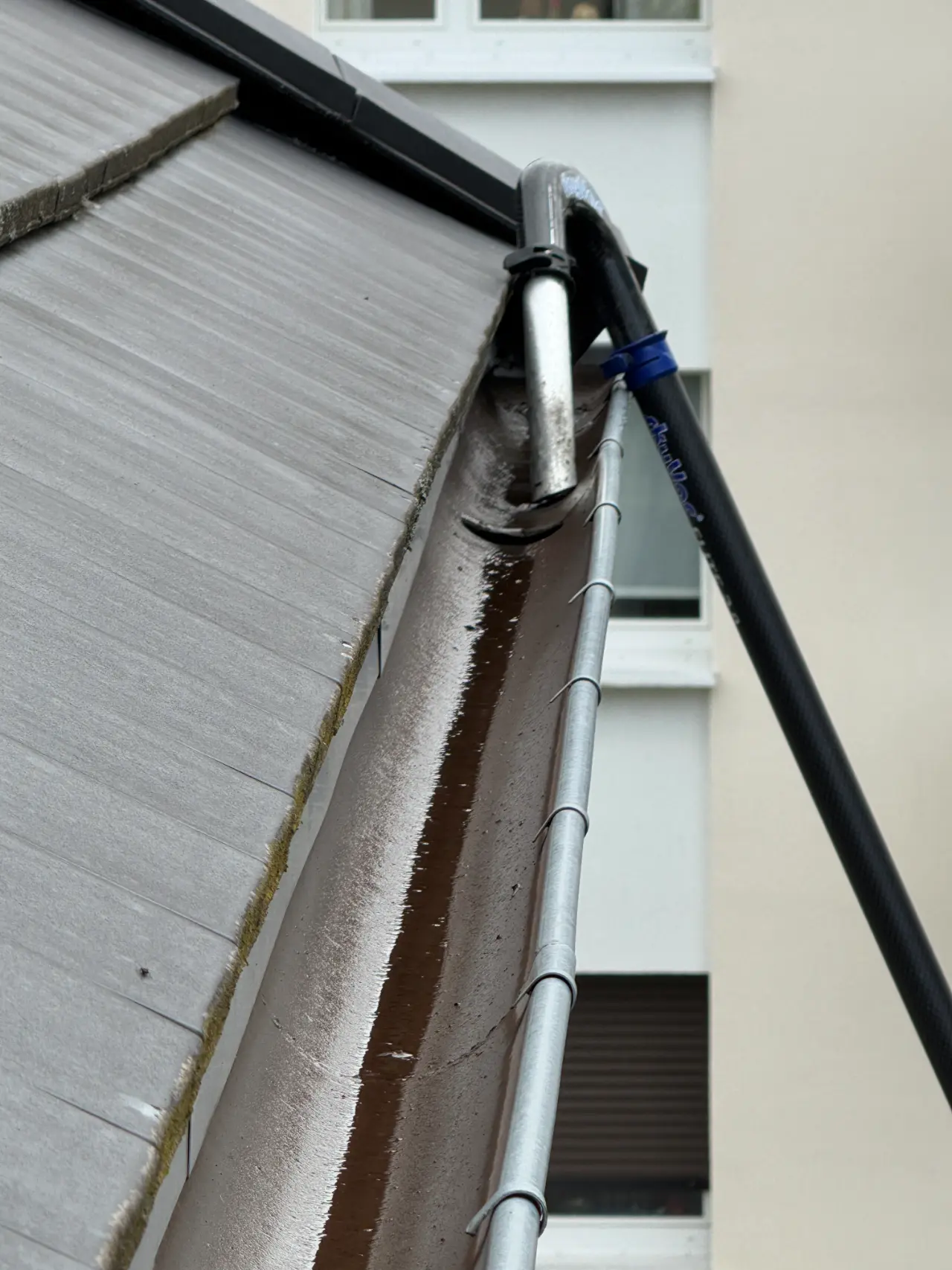 Dachrinnenreinigung Wiesbaden SkyVac Nahaufnahme RELTRO