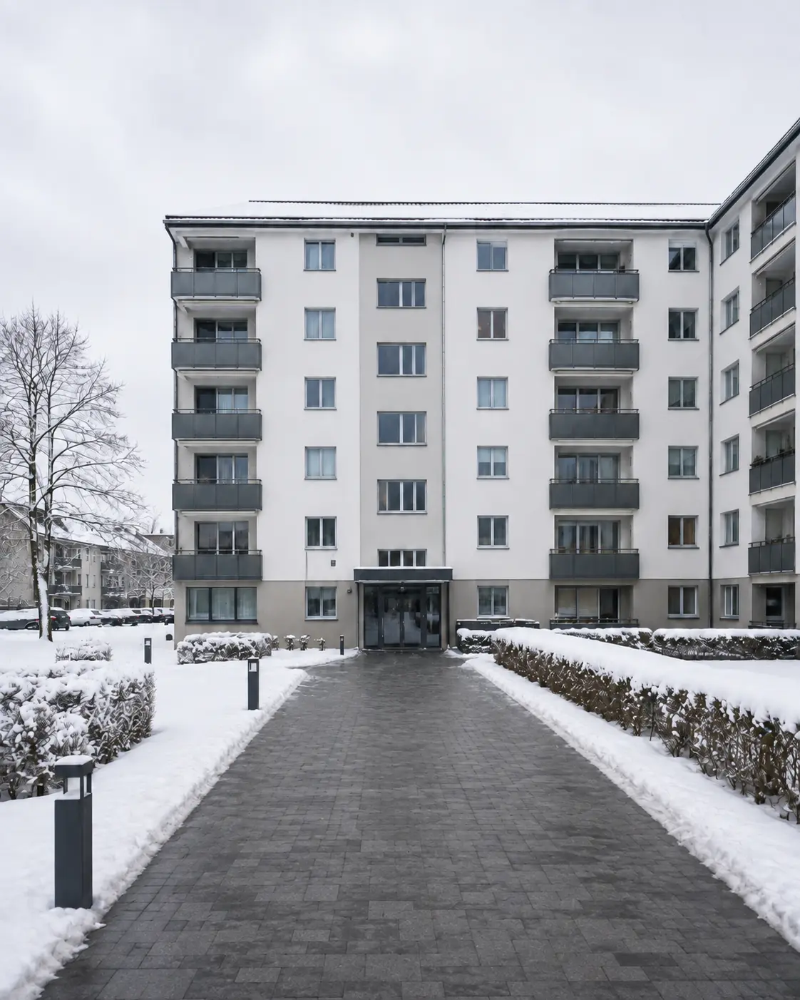 Sauber geräumter Gehweg nach dem Winterdienst